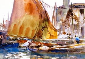 Trocknende Segel (auch Bekannt Als Venezianische Fischerboote) — John Singer Sargent