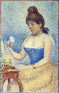 Young Woman Powdering Herself (study) — Georges Seurat, Pointillist Precision