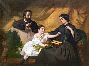 Autoportrait De L'artiste En Famille — Charles François Jalabert