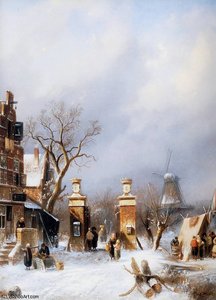 Winterlandscape Sun — Charles Henri Joseph Leickert