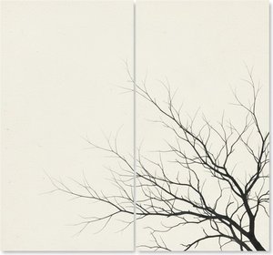 Ephemeral Silhouettes Of Solitude In A Monochromatic Diptych Of Silent Branches — Laurent Roche