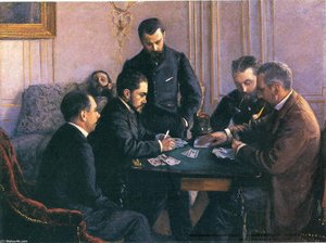 The Bezique Game — Gustave Caillebotte, Impressionism