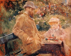 Eugene Manet And His Daughter At Bougival — Berthe Morisot, Impressionist Movement