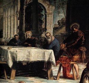 Christ Washing His Disciples' Feet (detail)2 — Jacopo Tintoretto, Baroque