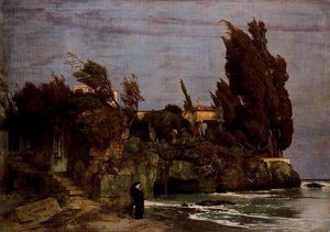 Villa En Bord De Mer (deuxième Version) — Arnold Böcklin, Impressionism