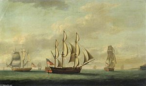 The Ship 'nicholas And Jane' In A Calm Sea — Francis Holman