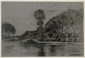 Lonely Tree At The Gein — Piet Mondrian, Impressionistic Landscape