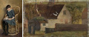 Child in a Wicker Chair (recto), A House (verso)