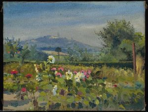 Jardin au loin Mont Saint Vincent