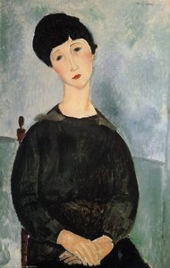 Seated Young Woman — Amedeo Clemente Modigliani, Cubist Expressionism