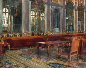 Sketch Of The Table In The Hall Of Mirrors, At Which The Treaty Of Versailles Was Signed — Herbert Arnould Olivier