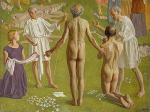 Christian And Hopeful Arrive Before The Celestial City — Edward Irvine Halliday