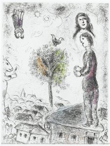 Illustration Für Louis Aragons Werk "wer Dinge Sagt Ohne Etwas Zu Sagen" — Marc Chagall, Expressionist Surrealism