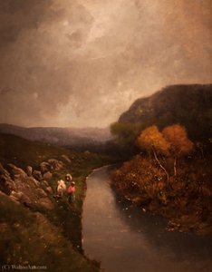 Shepherd Girl By The Brook In Autumn — Bela Spanyi