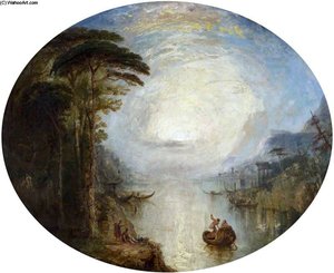 Grecian Lake Scene — William Linton