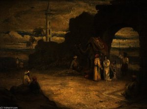 Eastern Scene (the White Slave) — William James Müller, Orientalist