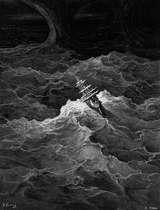 Ship In Stormy Sea — Paul Gustave Doré