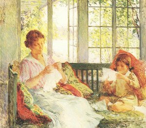 My Wife And Daughter — Willard Leroy Metcalf, Impressionism