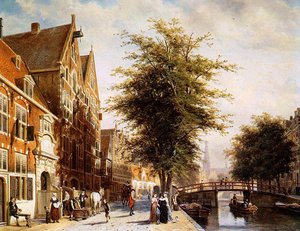 Lombard Voorburgwal Amsterdam — Cornelis Springer, Romanticism