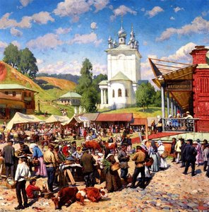 Market Day In Plyos — Alexander Vladimirovich Makovsky