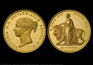 Una And The Lion Five Pound Coin — George William De Saulles