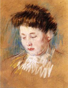 Head Of Julie, Looking Down — Mary Stevenson Cassatt, Impressionism