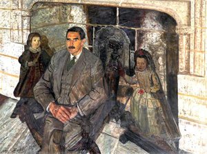 Basil Drewe (1894–1974), In Front Of The Entrance Hall Fireplace In Castle Drogo, Devon — Carel Victor Morlais Weight
