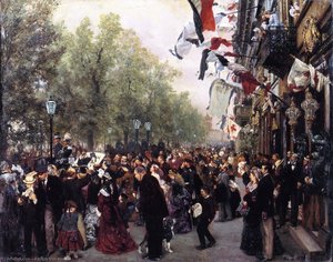 Departure Of King William I For The Army, 31 July 1870 — Adolph Von Menzel, German Realism