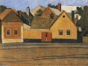 Houses In Szentendre With Blue Sky