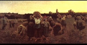 The Recall Of The Gleaners — Jules Adolphe Aimé Louis Breton, Realism
