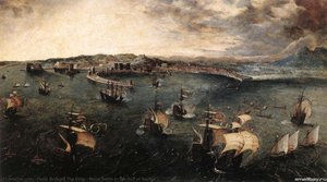 Naval Battle In The Gulf Of Naples — Pieter Bruegel The Elder, Dutch Golden Age Painting