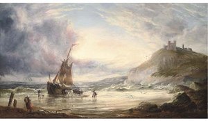 Unloading The Days Catch, Whitby Bay — Thomas Rose Miles