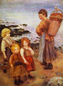 Mussel Collectors At Berneval (coast Of Normandy) — Pierre-auguste Renoir, Impressionist Landscape