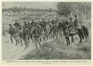 President Lincoln And General Grant Inspect A Body Of Prisoners Captured On The Petersburg Front — Benjamin West
