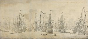 "the Failed Attack Of The English On The Return Fleet In The Port Of Bergen, Norway, 12 August 1665: An Episode From The Second Anglo-dutch War", Willem Van De Velde (i), 1669 — Willem Van De Velde The Younger