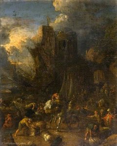 Mediterranean Harbour Scene — Johannes Lingelbach