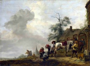 A Horse Being Shod Outside A Village Smithy — Филипс Вуверман