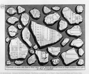 The Roman Antiquities, T. 1, Plate V. Map Of Ancient Rome And Forma Urbis. — Giovanni Battista Piranesi