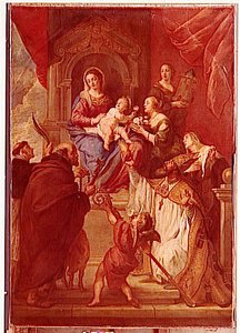 La Vierge Et L'enfant Jesus Avec Saint Augustin, Sainte Barbe Et Saint Antoine — Gaspard De Crayer, Baroque