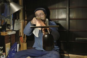 Making The Neck Of Shamisen — Maezaki Shinya