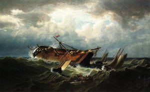 Shipwreck Off Nantucket (also Known As Wreck Off Nantucket, After A Storm) — William Bradford, Hudson River School
