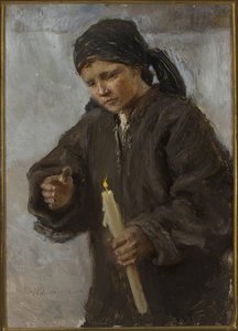 For The Candlemas — Teodor Axentowicz