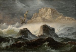 Storm On The Norwegian Coast — Knud Baade, Romanticism