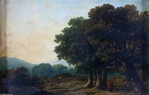 Landscape With Trees In The Foreground And Distant Hills — James Arthur O Connor