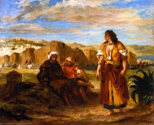 View Of Tangier With Two Seated Arabs — Eugène Delacroix, French Romanticism