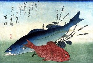 Gold-eyed Bream And Shiso — Ando Hiroshige