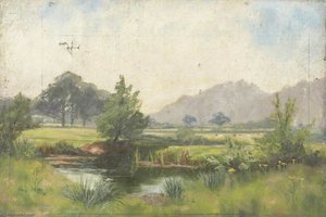 Landscape, Meadows, Pond — Džejms Henri Kroslend