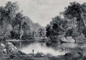 Blue Hole, Flood Waters, Little Miami River, (painting) — Robert Seldon Duncanson