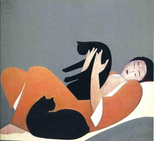 Woman And Cats — Will Barnet