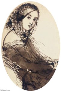 Study Of A Young Girl, Seated, Half-length — Sir Francis Grant